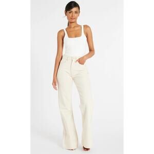 Mille 28 Ashton High Rise Wide Leg Flare Jean in Sand